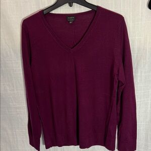 Talbots Deep Plum V-Neck Sweater